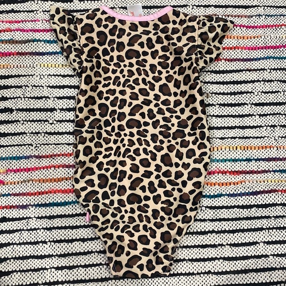 Cat & Jack Swimsuit for Toddler size 3t Girl with snaps Leopard Print and Pink - Picture 5 of 8